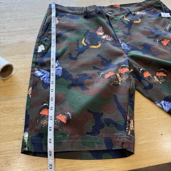 Paisley & Gray Mens Shorts 34W Slim Fit Chino All Over Print Camo & Butterflies - Picture 7 of 11